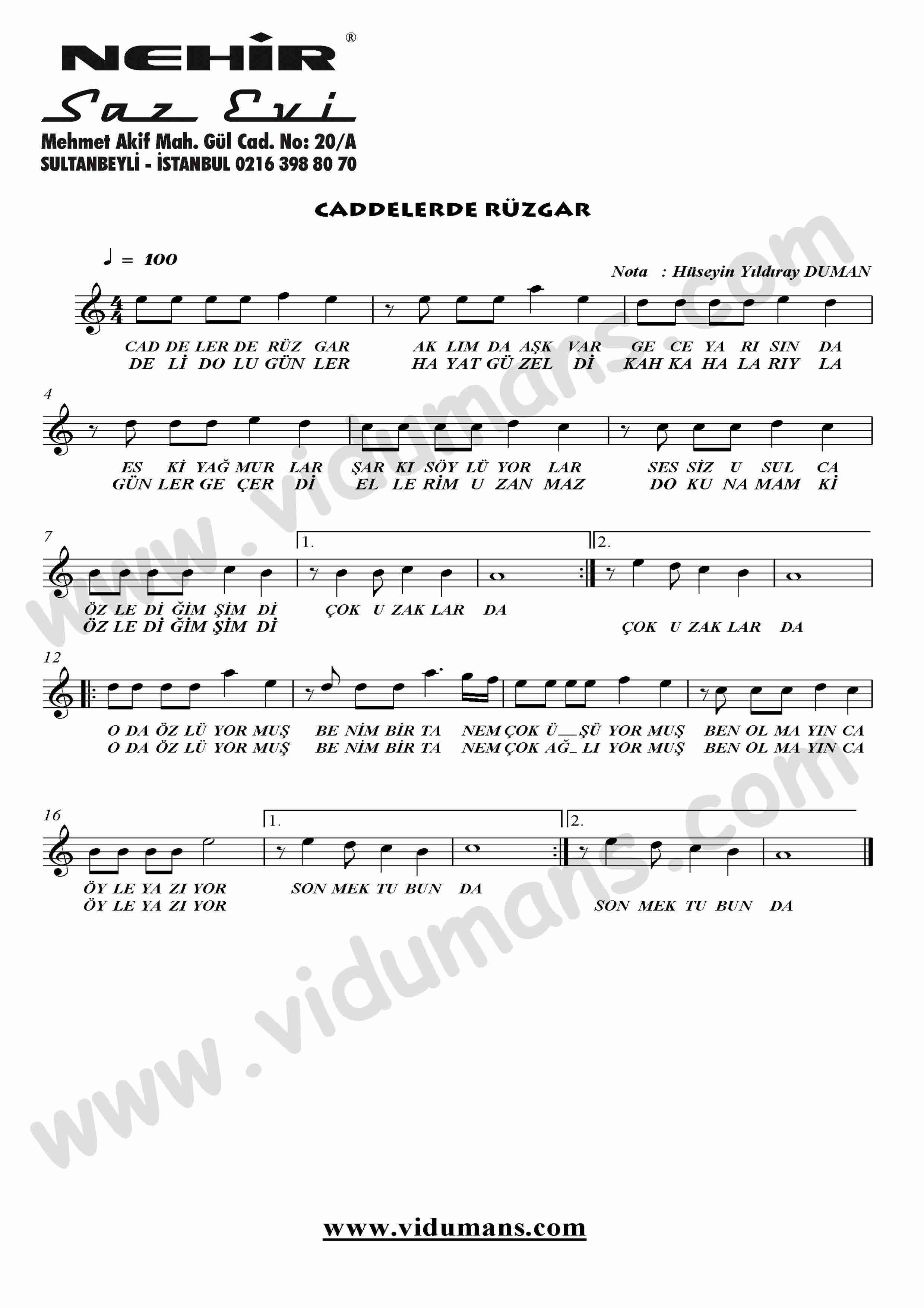 Caddelerde Ruzgar
