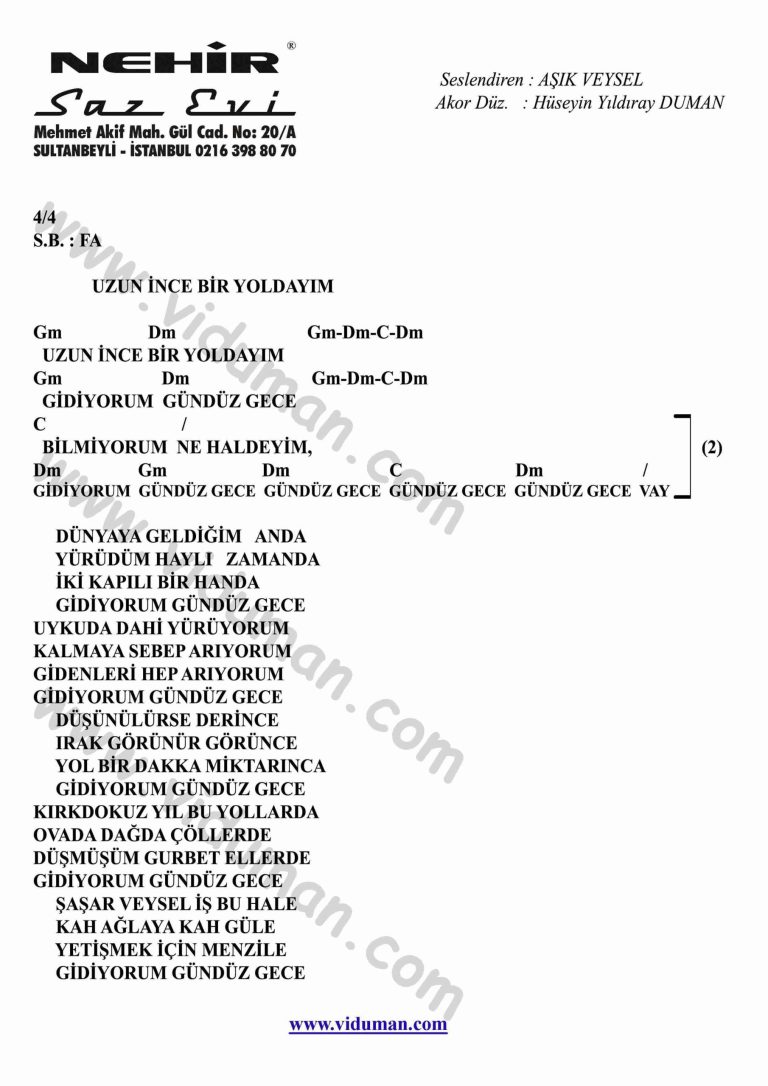 Uzun Ince-Gitar-Ritim-Akorlari