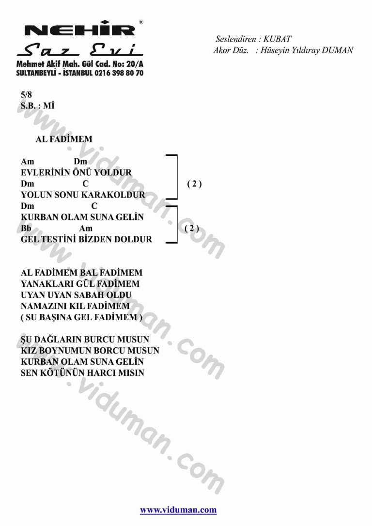 Al Fadimem-Gitar-Ritim-Akorlari