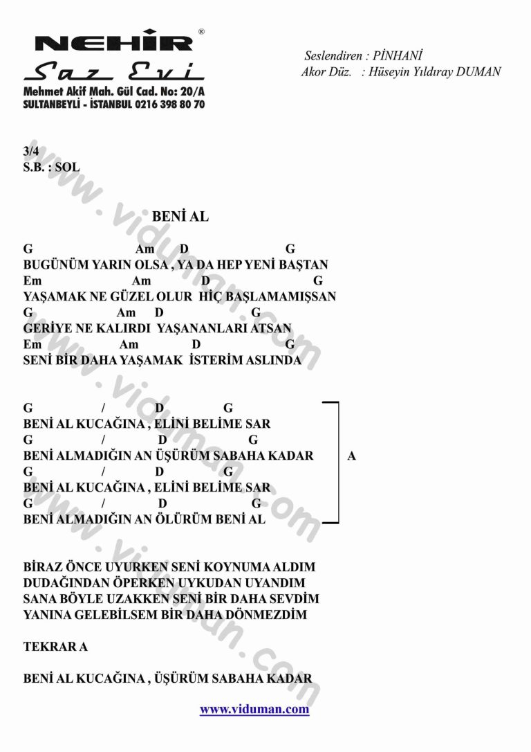 Beni Al-Gitar-Ritim-Akorlari