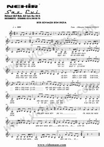 Bir Sevmek Bin Defa-Keman-Notalari