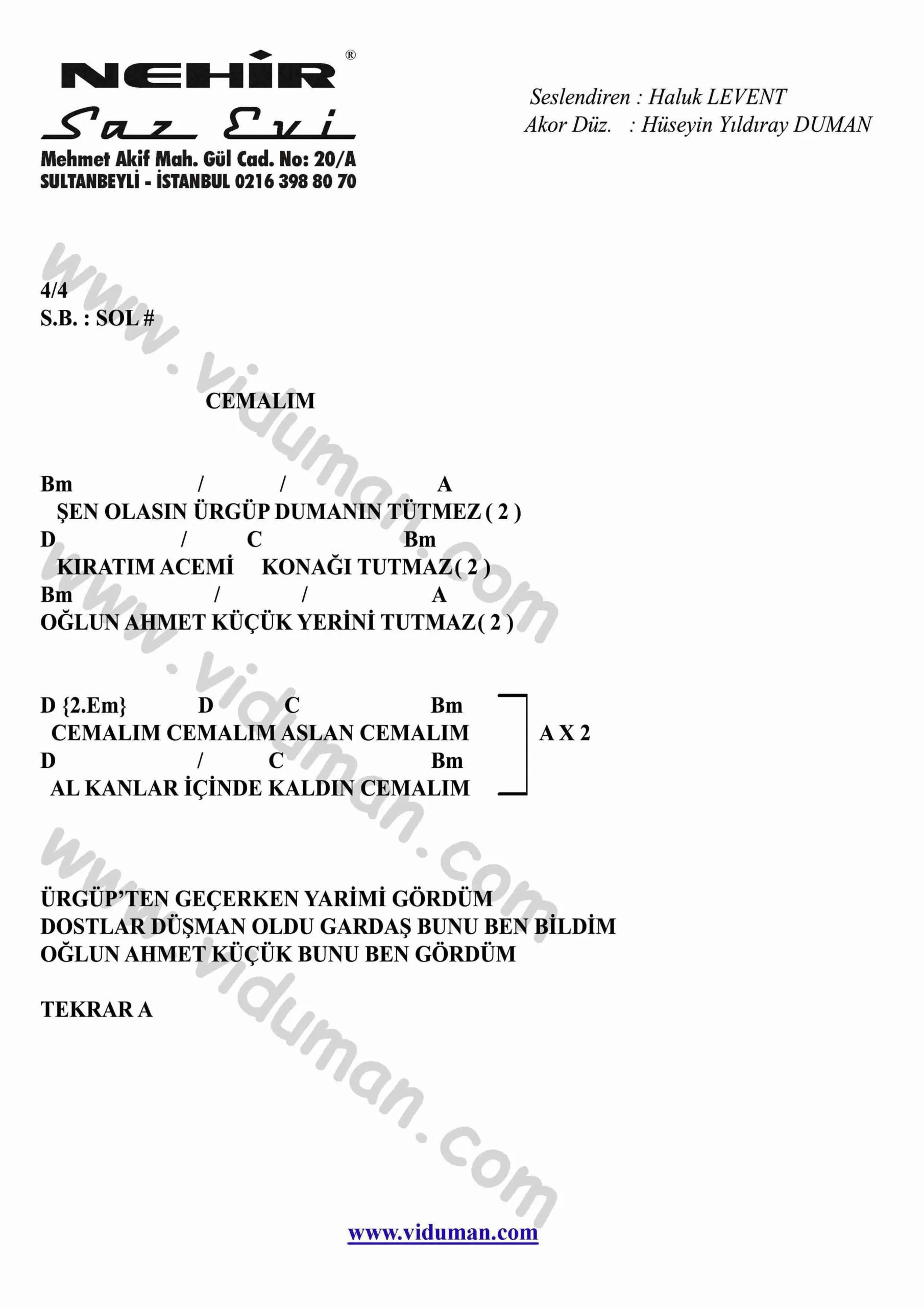Cemalim-Gitar-Ritim-Akorlari