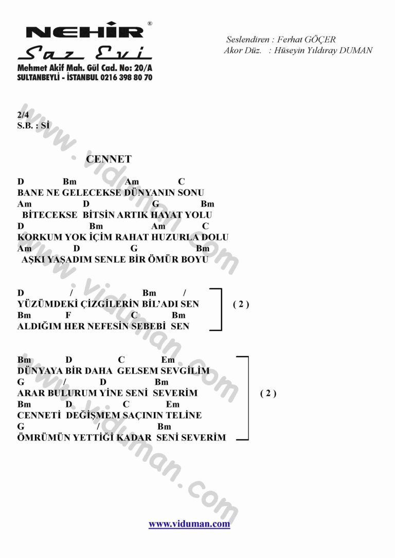 Cennet-Gitar-Ritim-Akorlari