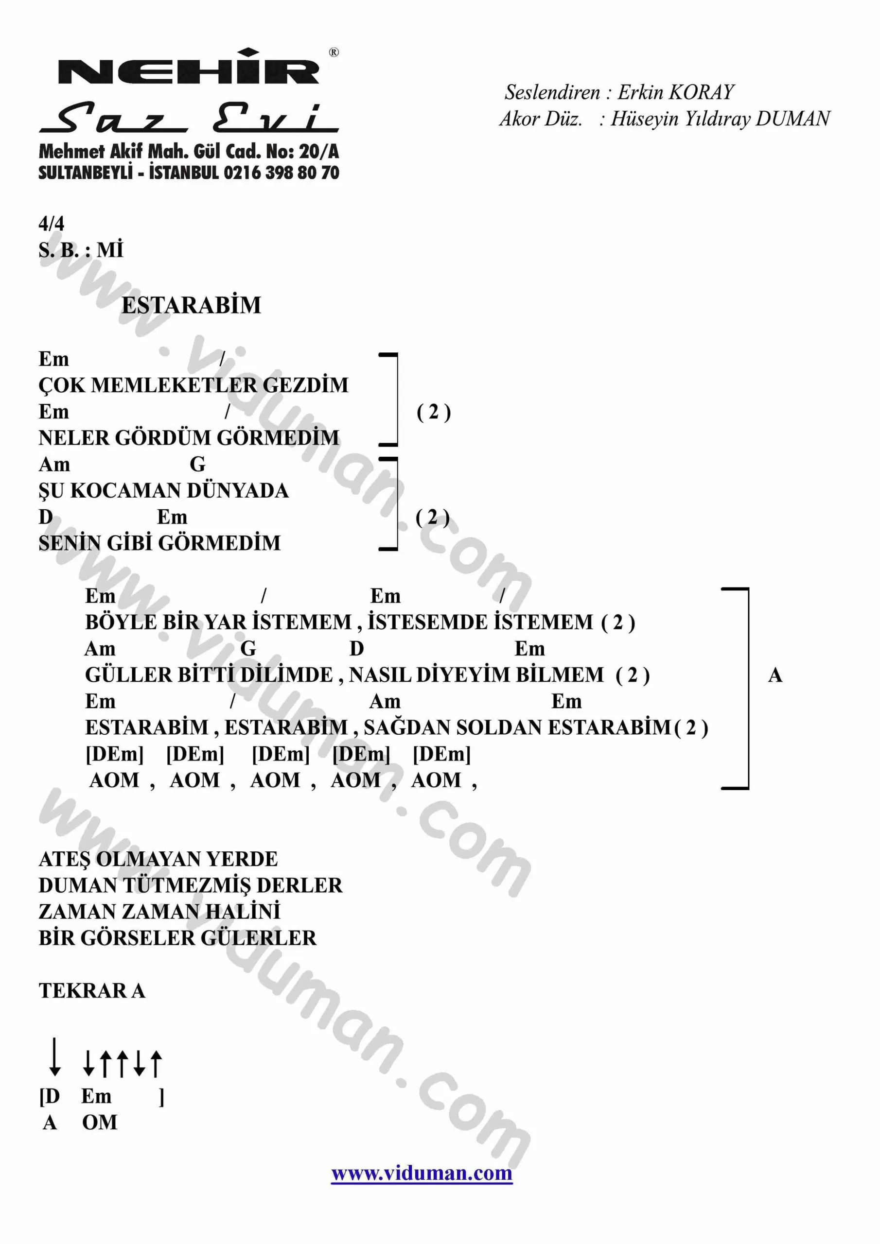 Estarabim-Gitar-Ritim-Akorlari