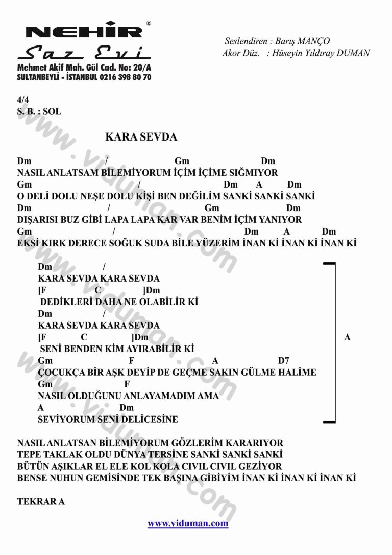 Kara Sevda-Gitar-Ritim-Akorlari