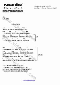 Kara Tren-Gitar-Ritim-Akorlari