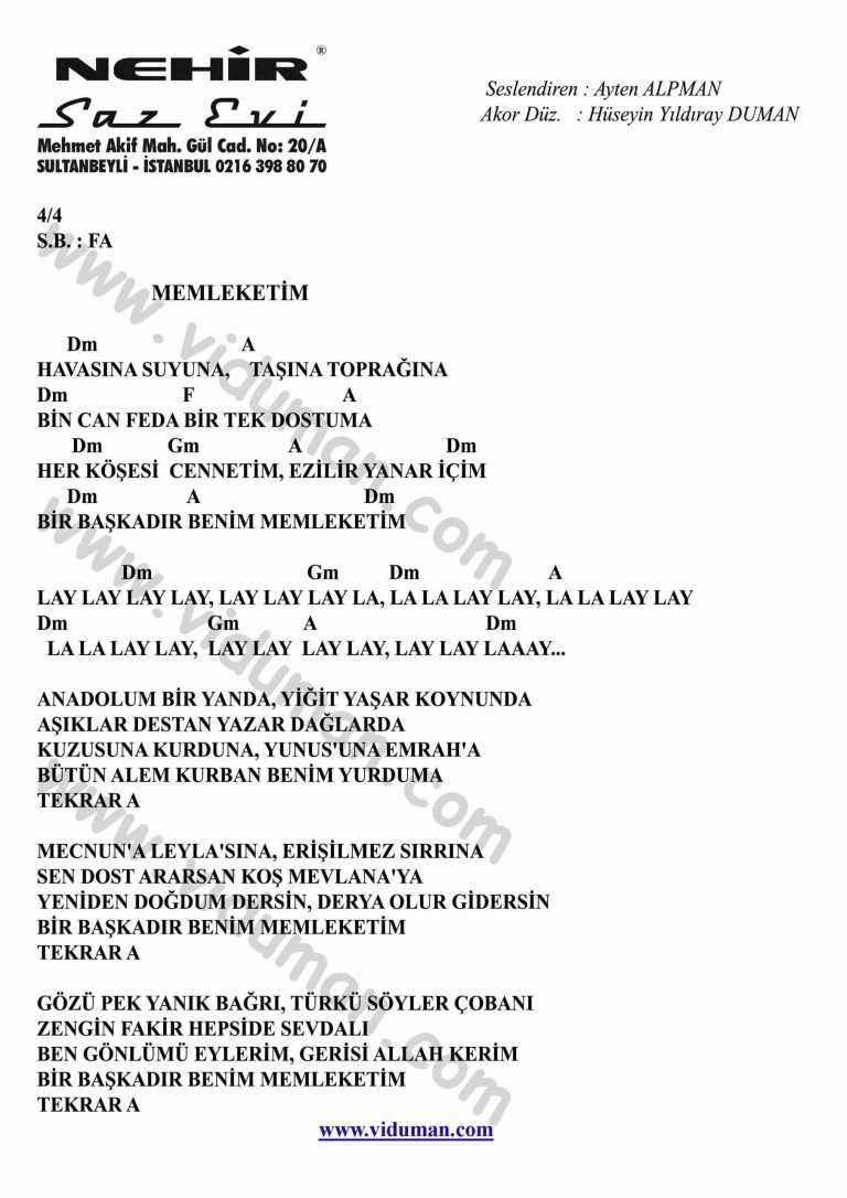 Memleketim-Gitar-Ritim-Akorlari