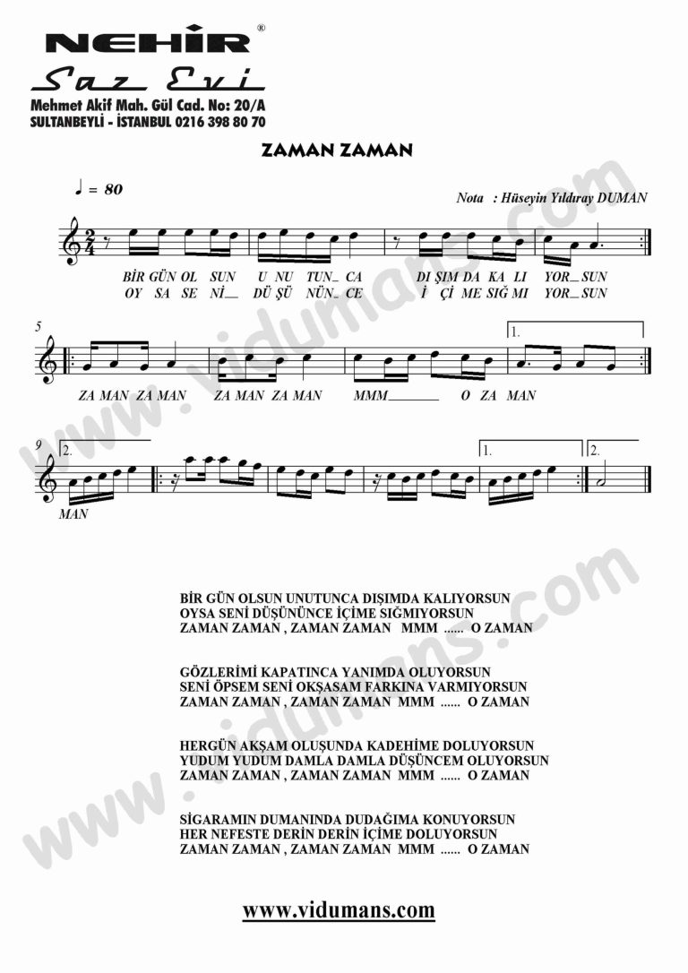 Zaman Zaman-Keman-Notalari