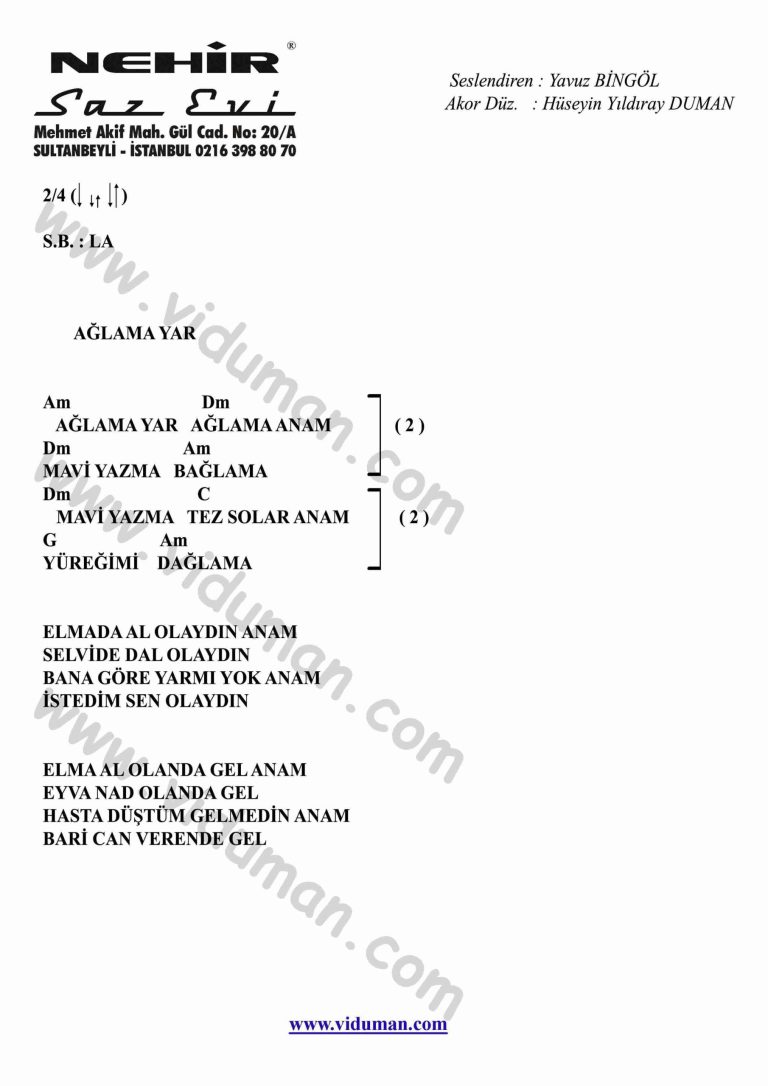 Aglama Yar-Gitar-Ritim-Akorlari