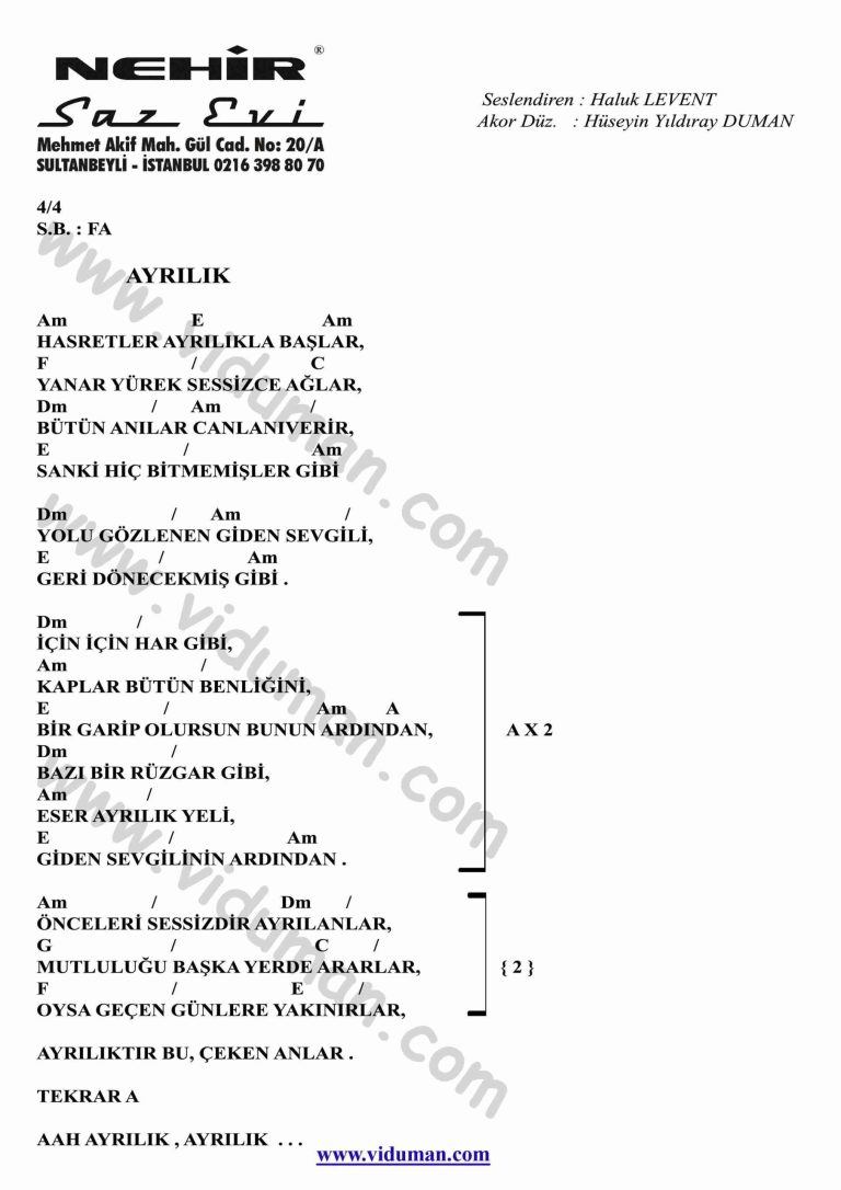Ayrilik-Gitar-Ritim-Akorlari