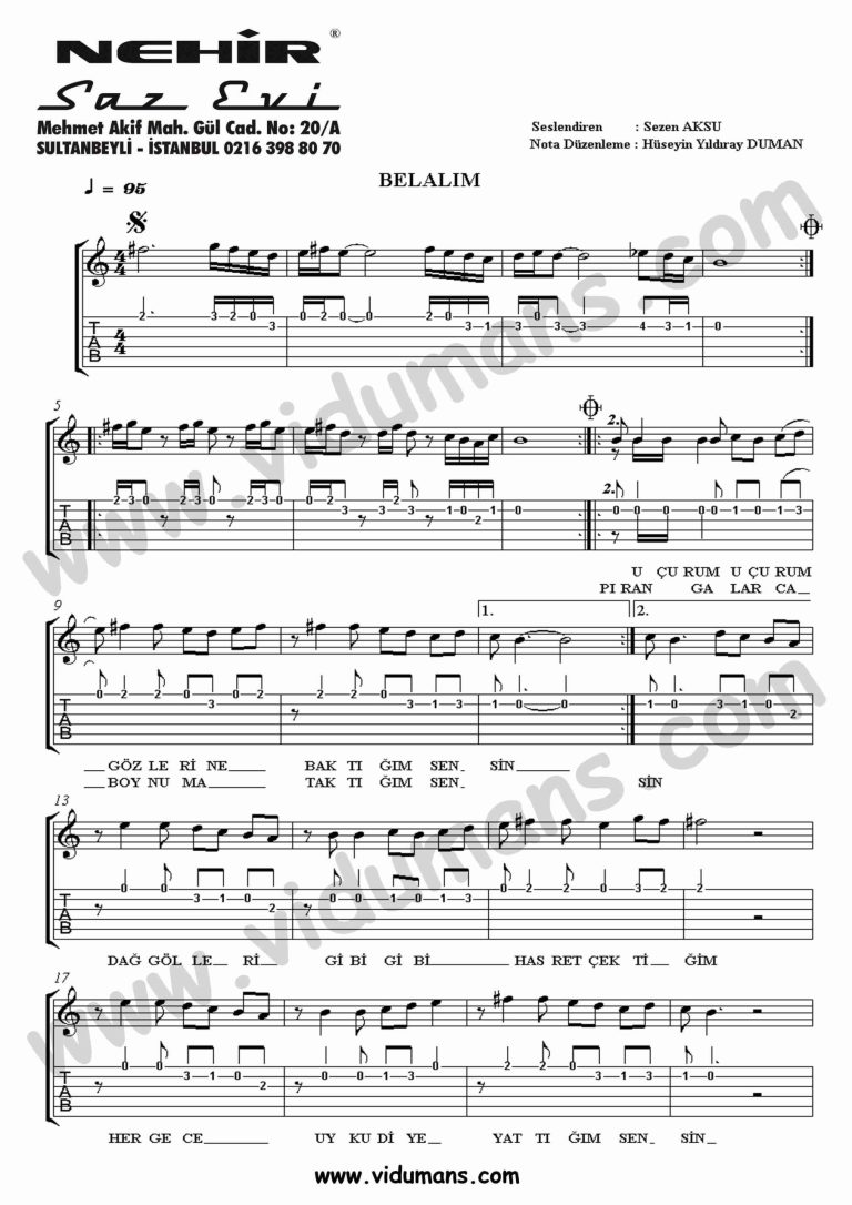 Belalim_1-Gitar-Tab-Solo-Notalari