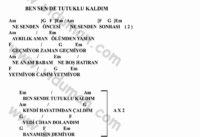 Ben Sende Tutuklu Kaldım – Ritim Gitar Akorları