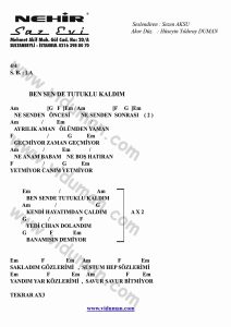 Ben Sende Tutuklu Kaldim-Gitar-Ritim-Akorlari