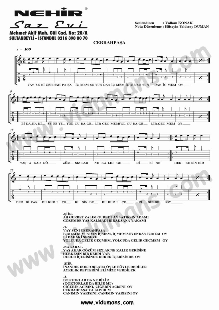 Cerrahpasa-Gitar-Tab-Solo-Notalari