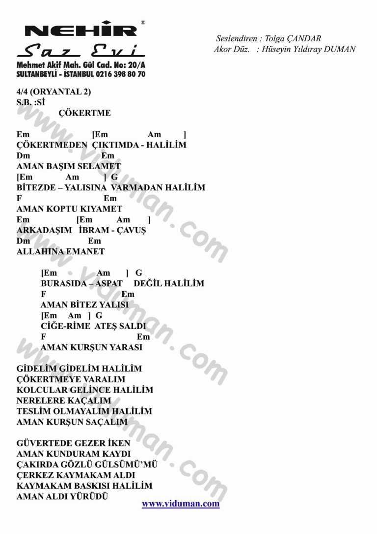 Cokertme-Gitar-Ritim-Akorlari