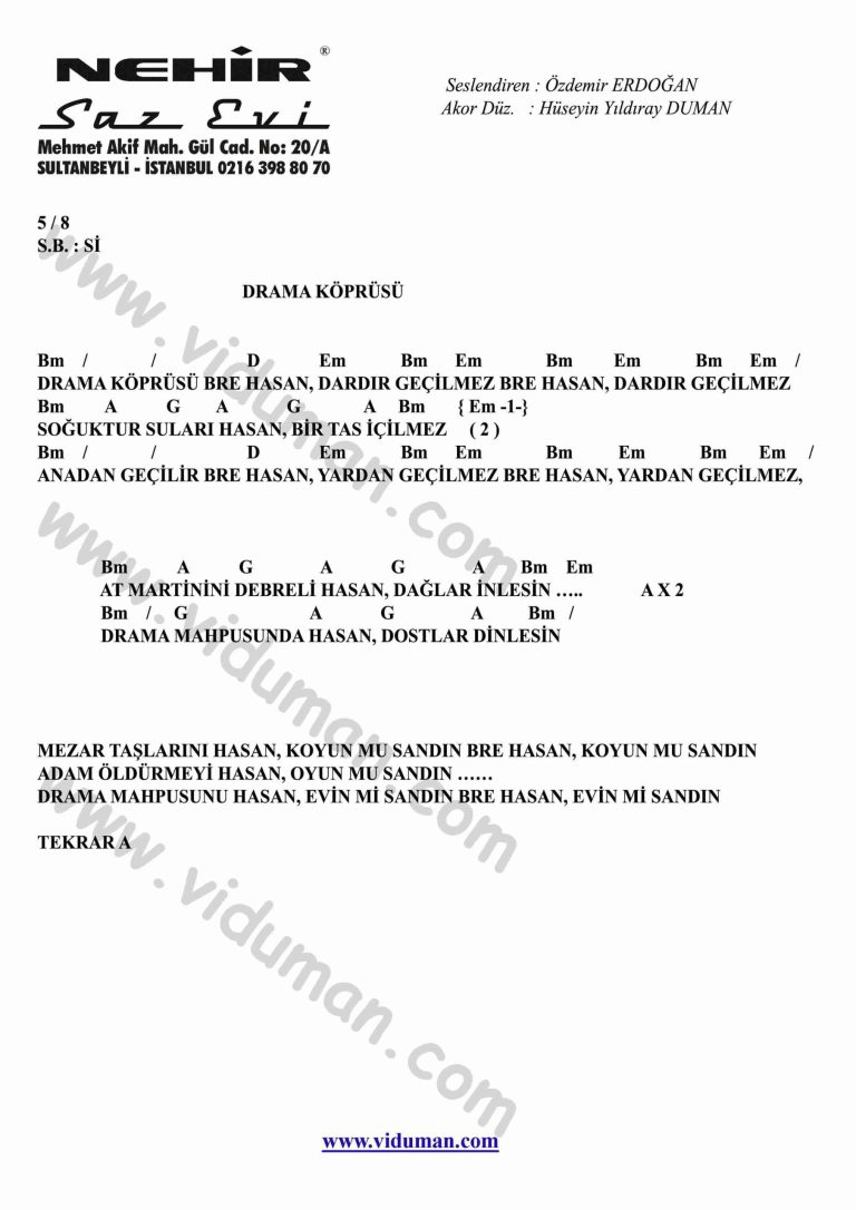 Drama Koprusu-Gitar-Ritim-Akorlari