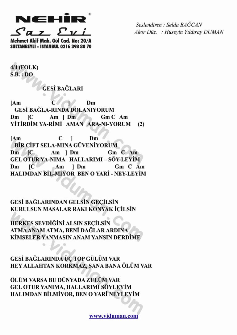 Gesi Baglari-Gitar-Ritim-Akorlari