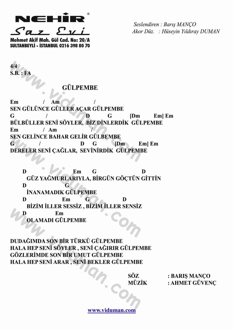 Gulpembe-Gitar-Ritim-Akorlari