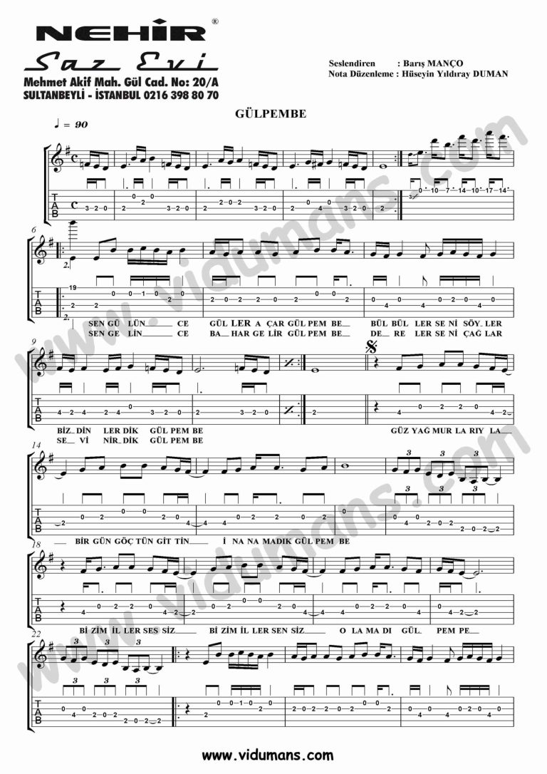 Gulpembe_1-Gitar-Tab-Solo-Notalari
