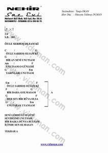 Oyle Sarhos Olsam Ki-Gitar-Ritim-Akorlari