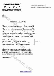 Sevenler Aglarmis-Gitar-Ritim-Akorlari