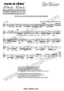 Daglar Seni Delik Delik Delerim-Baglama-Saz-Notalari