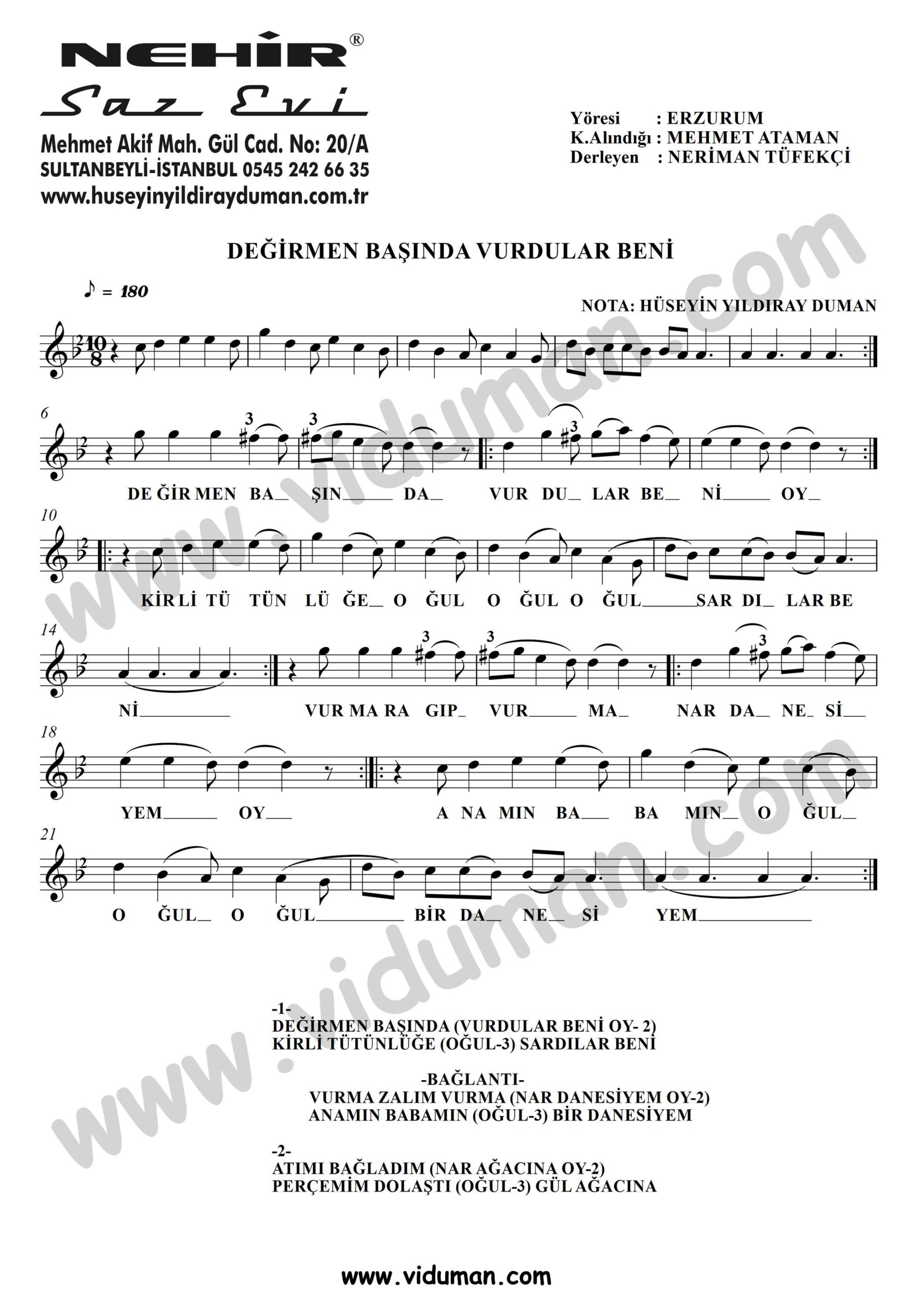 Degirmen Basinda Vurdular Beni