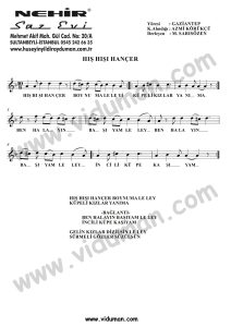 His Hisi Hancer-Baglama-Saz-Turku-Notalari