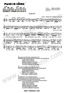 Karam-Baglama-Saz-Turku Notalari