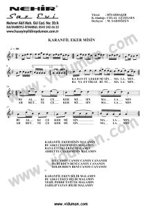 Karanfil Ekermisin-Baglama-Saz-Turku Notalari