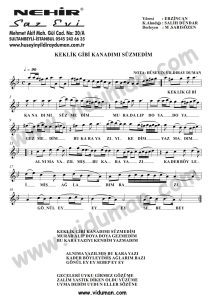 Keklik Gibi Kanadimi Suzmedim-Baglama-Saz-Turku Notalari