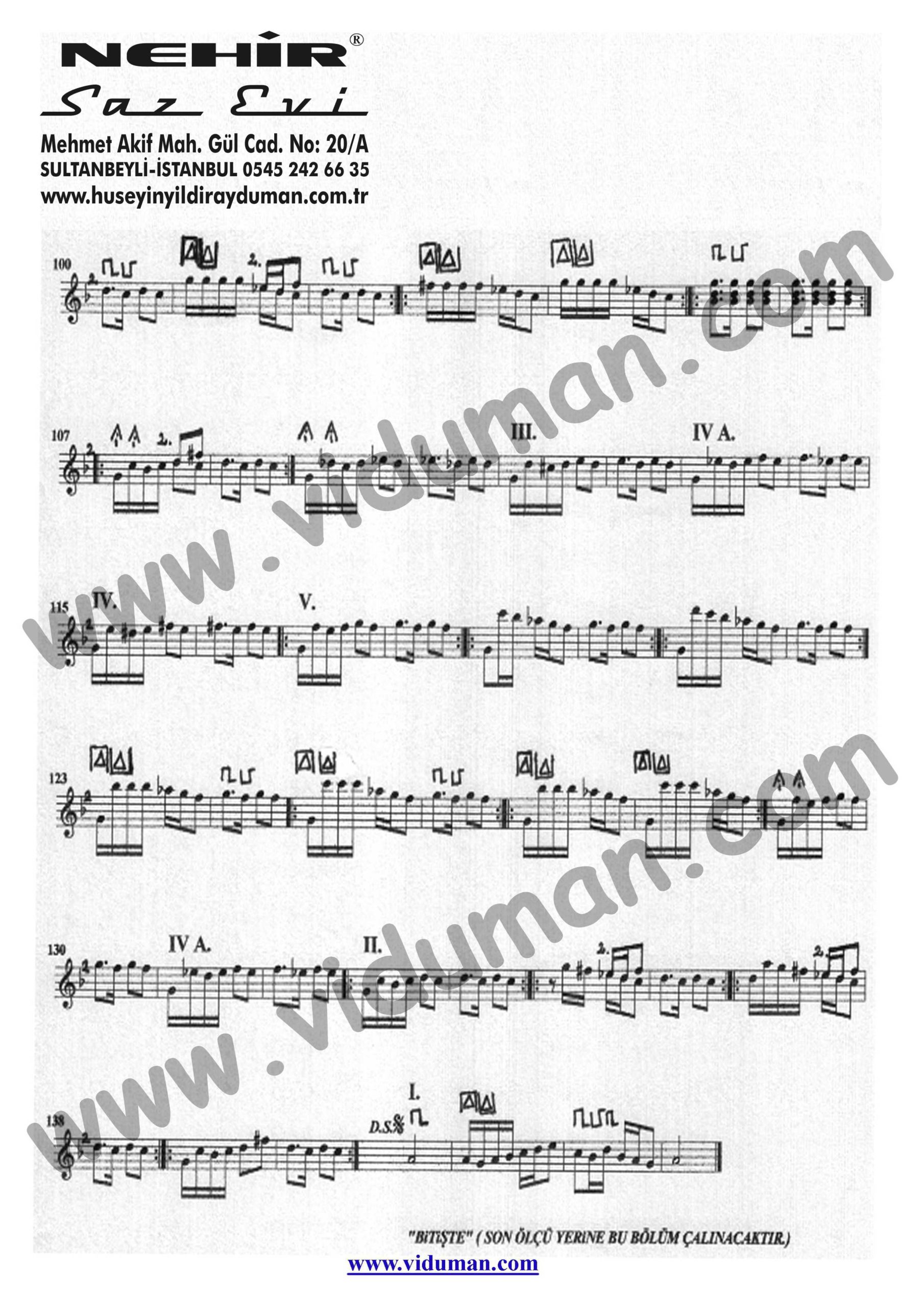 Sekeroglan (Selpe) 3-Baglama-Saz-Turku-Notalari
