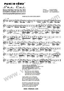 Urfaliyam Ezelden-Baglama-Saz-Turku-Notalari