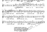 Yarim Senden Ayrılalı – Bağlama-Saz Türkü Notaları