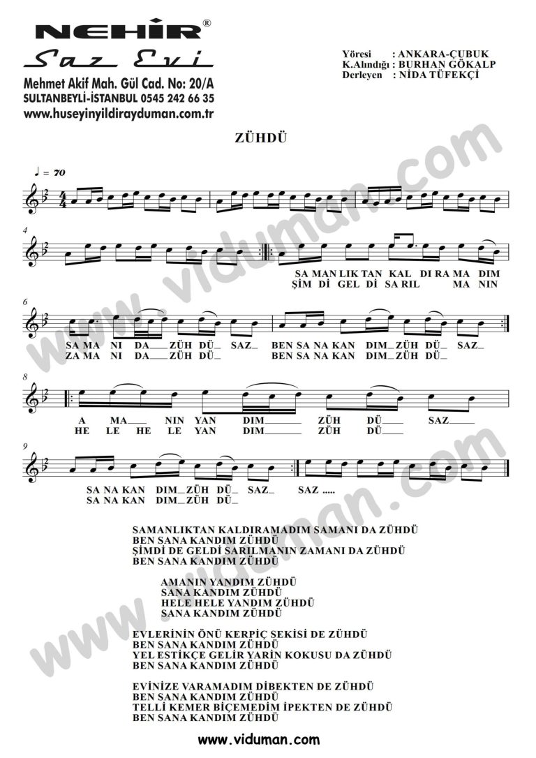 Zuhdu-Baglama-Saz-Turku-Notalari