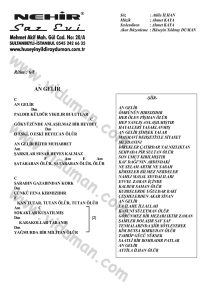 An Gelir-Ahmet Kaya-Ritim Gitar Akorlari