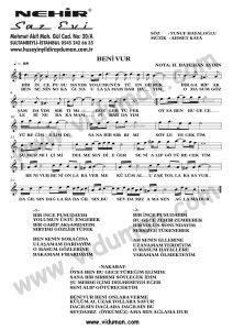 Beni Vur-Ahmet Kaya-Baglama-Saz-Turku-Notalari