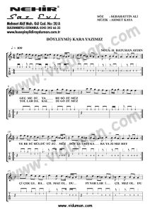Boyleymis Kara Yazimiz_1-Ahmet Kaya-Gitar Tab-Solo Notalari