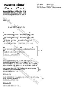 Hadi Bize Gidelim-Ahmet Kaya-Ritim-Gitar-Akorlari