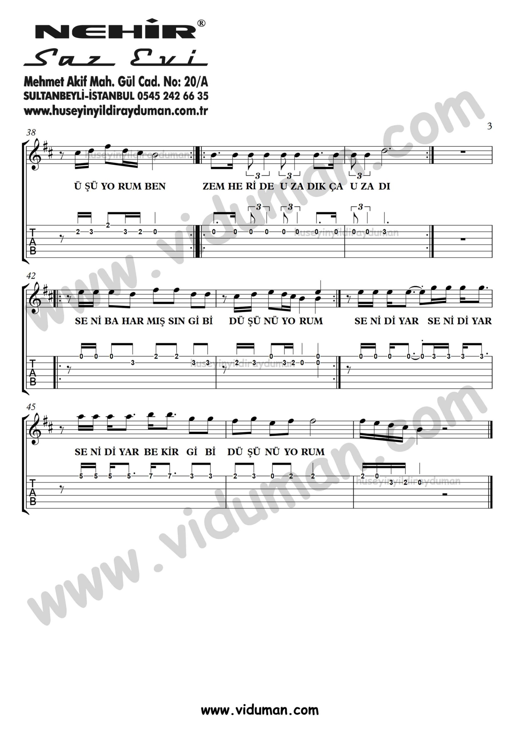 Hasretinden Prangalar Eskittim_3-Ahmet Kaya-Gitar Tab-Solo Notalari