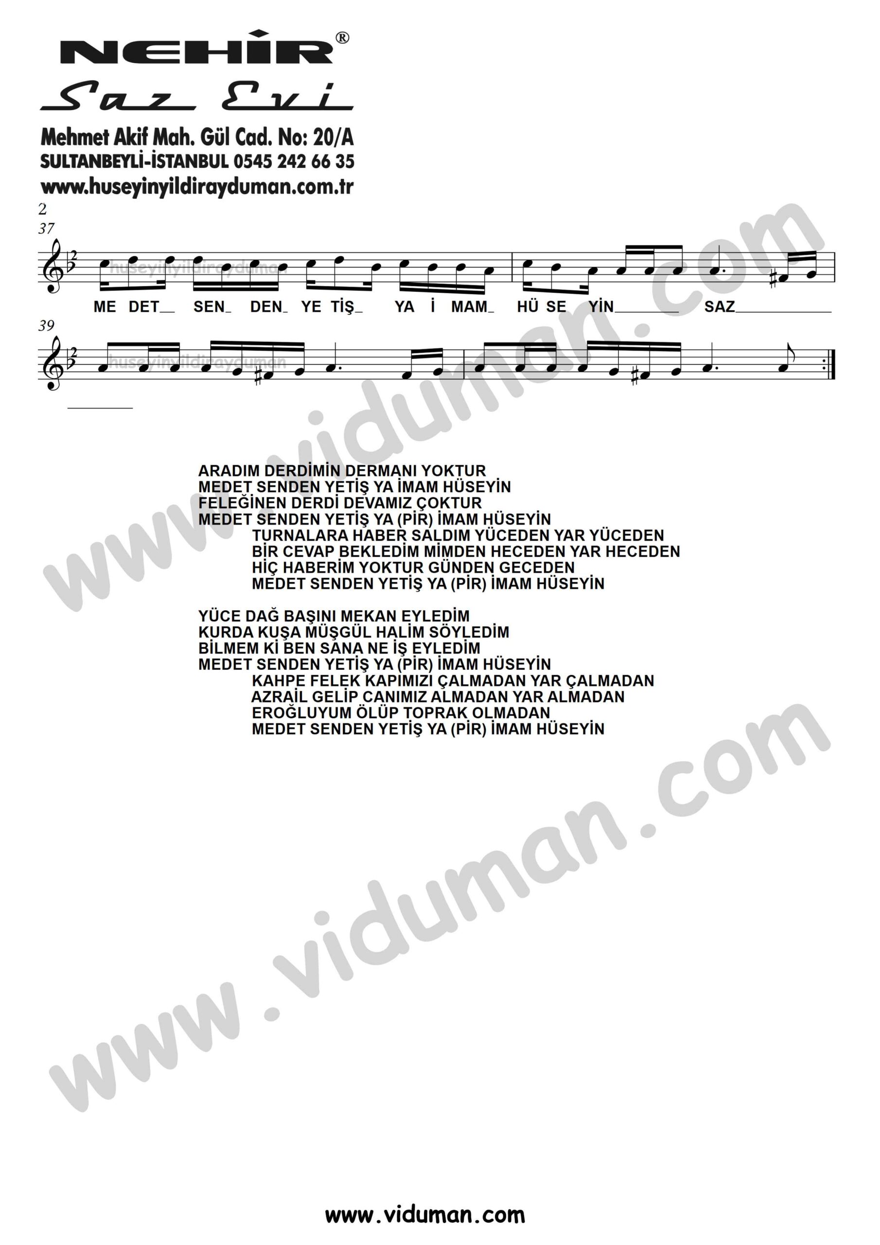 Medet Senden (Aradim Derdimin Dermani Yoktur)_2-Baglama-Saz-Turku-Notalari