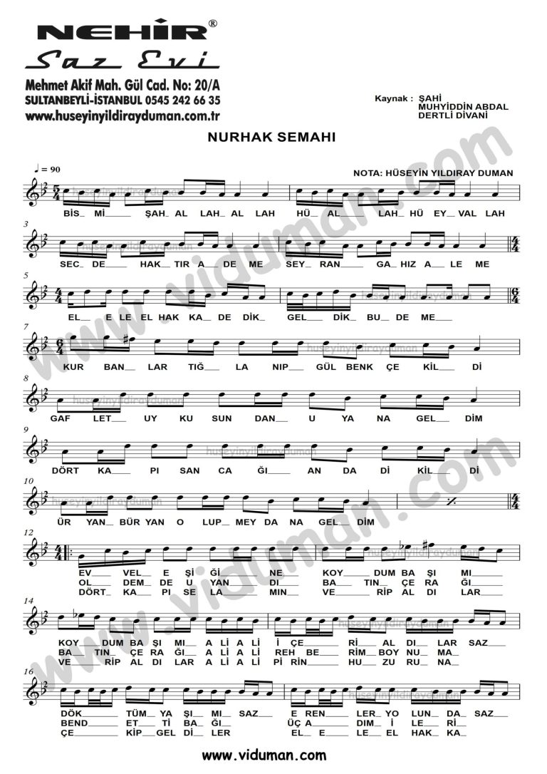 Nurhak Semahi_1-Baglama-Saz-Turku-Notalari