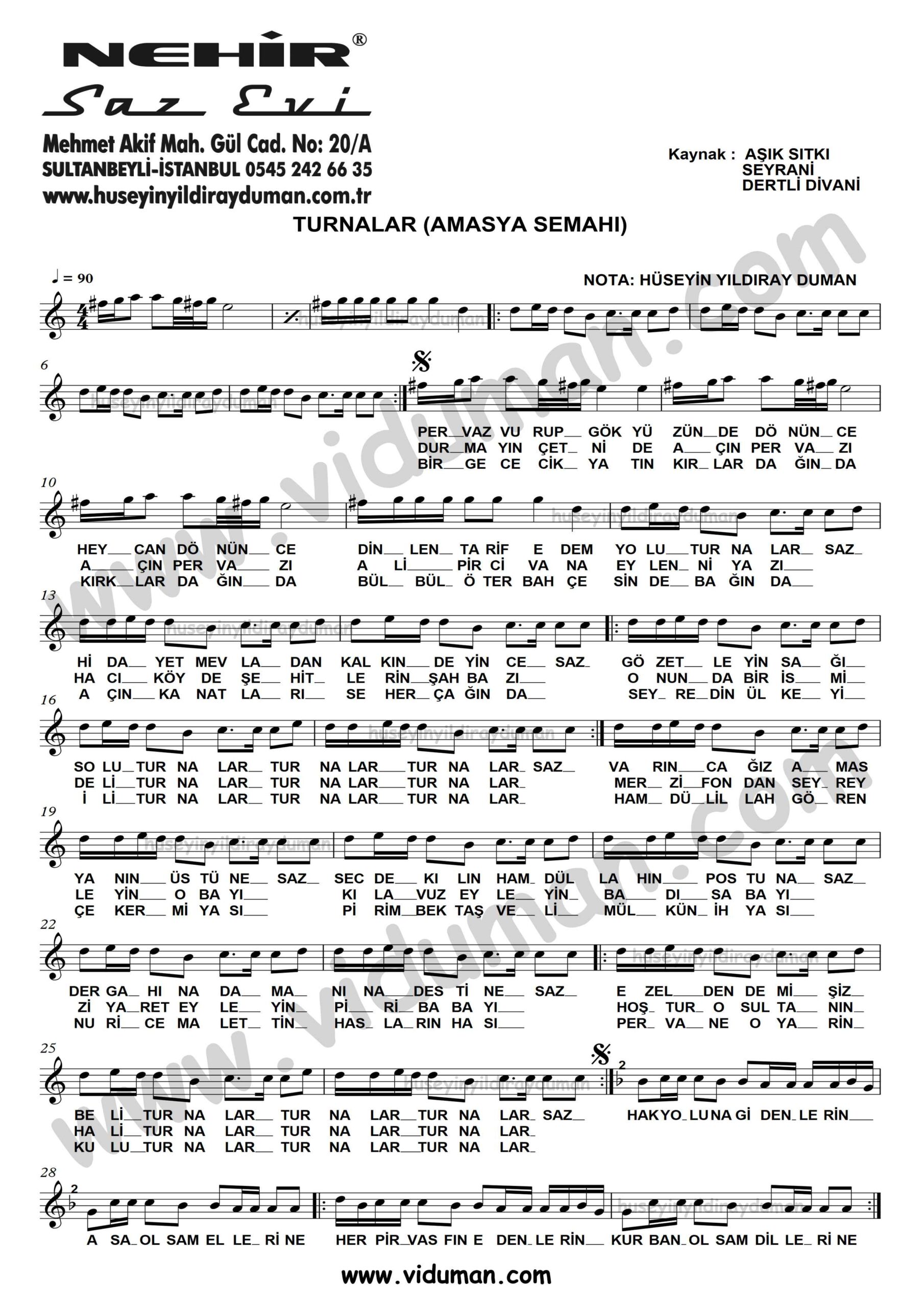 Turnalar (Amasya Semahi)_1-Baglama-Saz-Turku-Notalari