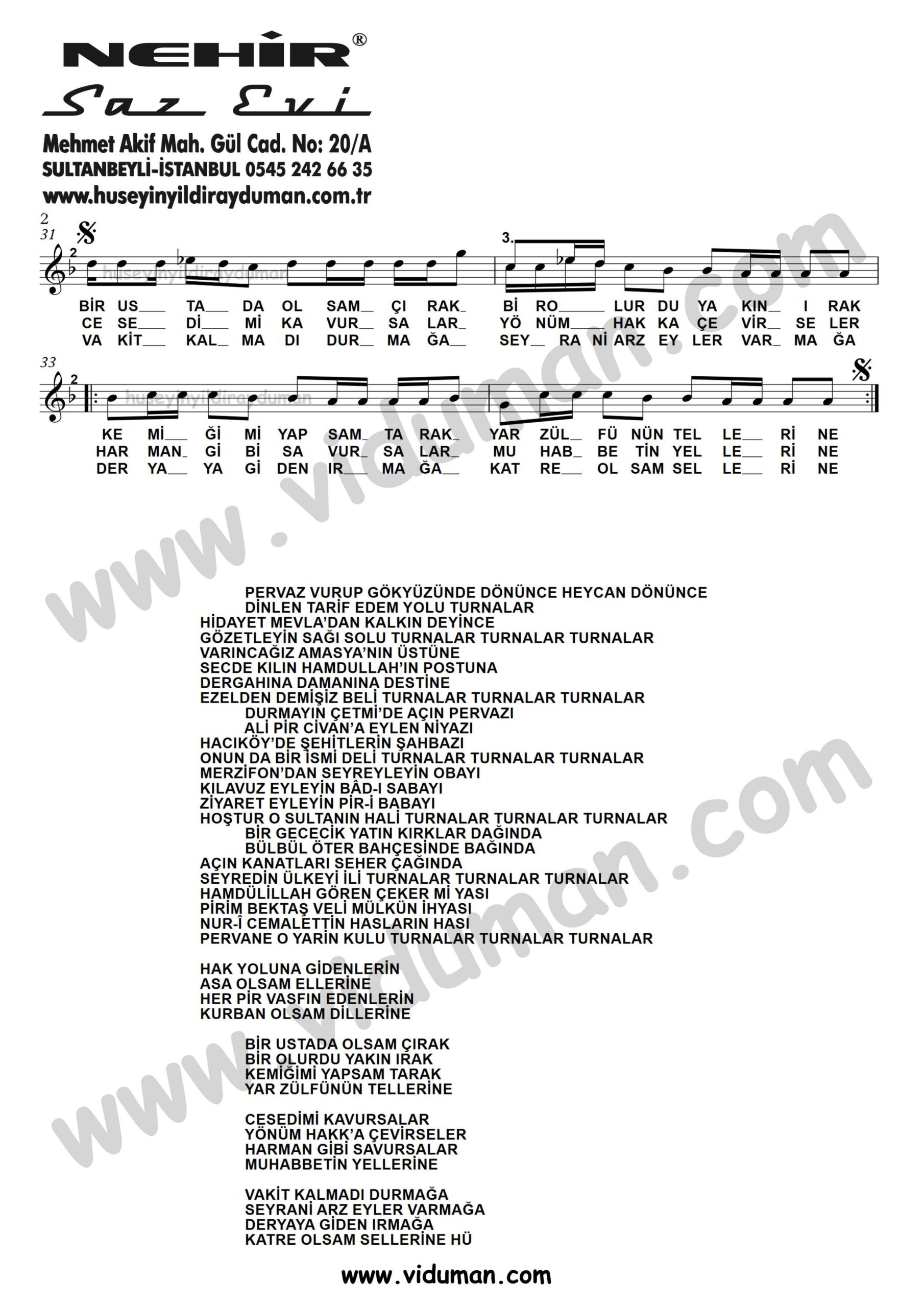 Turnalar (Amasya Semahi)_2-Baglama-Saz-Turku-Notalari